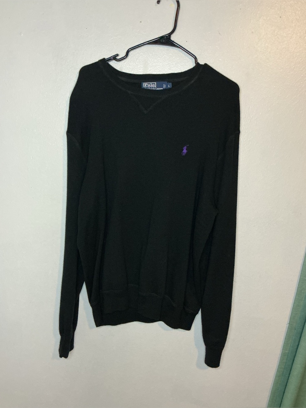 Polo Ralph Lauren Vintage Men Black Sweater Coastal Preppy Old Money Size Large